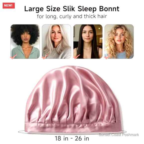 Silk Sleep Bonnet Adjustable Non-Slip Hair Wrap for Women 22 Momme Mulberry main image 4